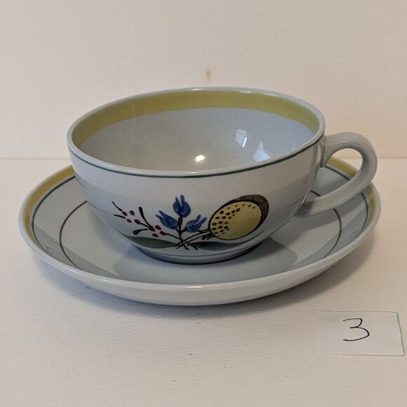 Vintage Handpainted Arabia Finland Windflower Teacup and Saucer - Picture 1 of 7